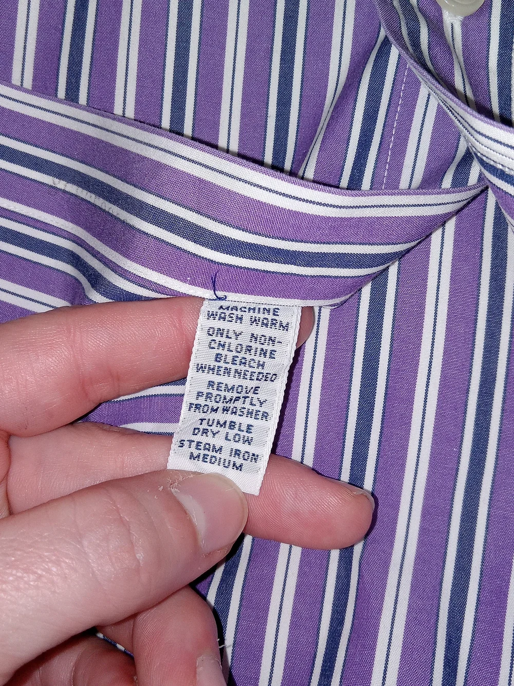 Polo Ralph Lauren Curham Sport Fit L Purple White Stripe Button Shirt Vintage